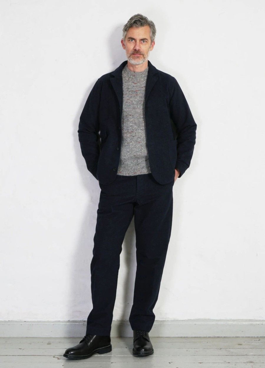 Bottoms * | Hansen Garments Ken | Wide Cut Trousers | Broken Blue