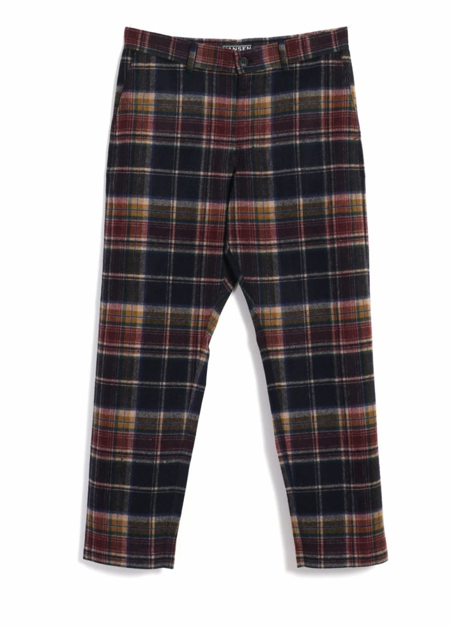 Bottoms * | Hansen Garments Tyge | Wide Cut Cropped Trousers | Multi Colour Check