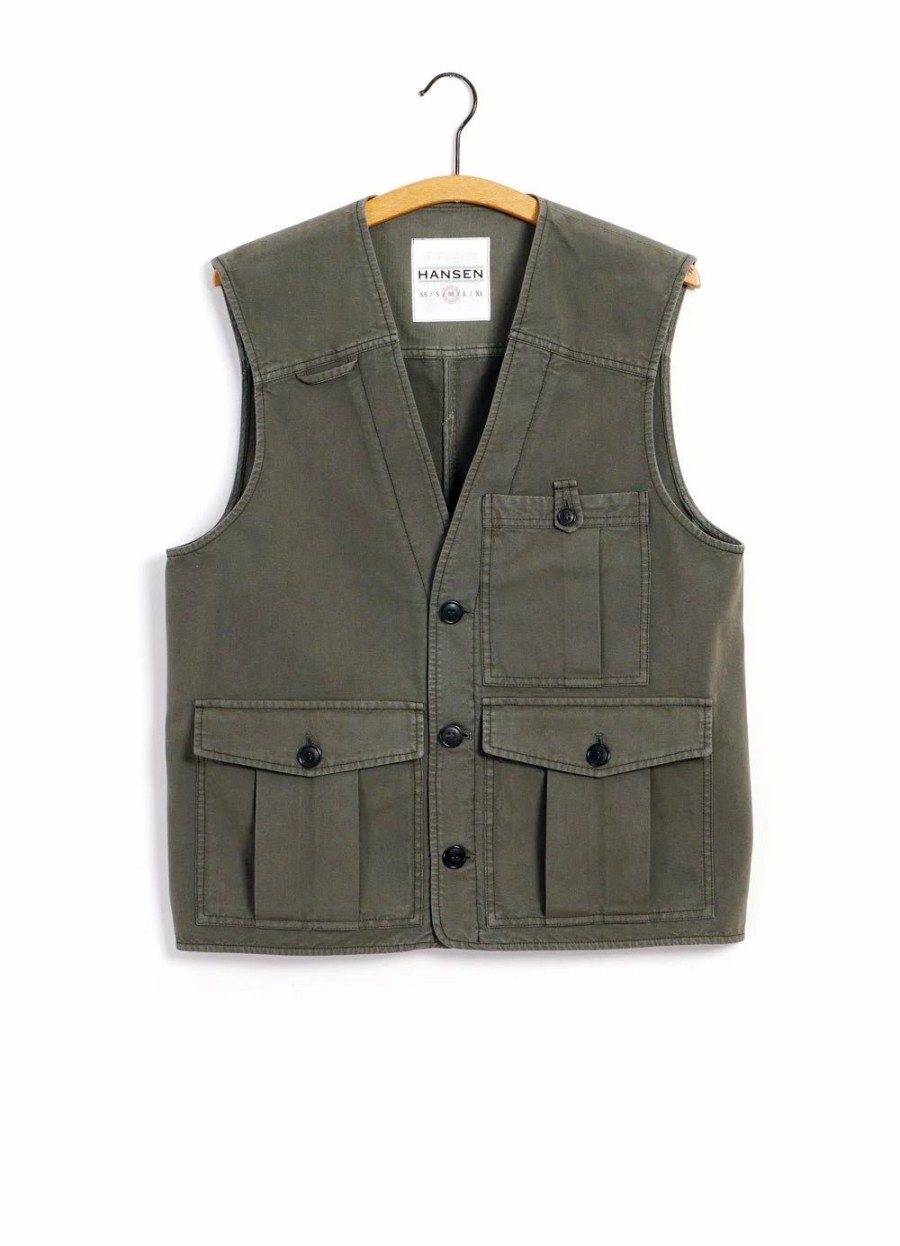 Tops * | Hansen Garments Hektor | Utility Vest | Green