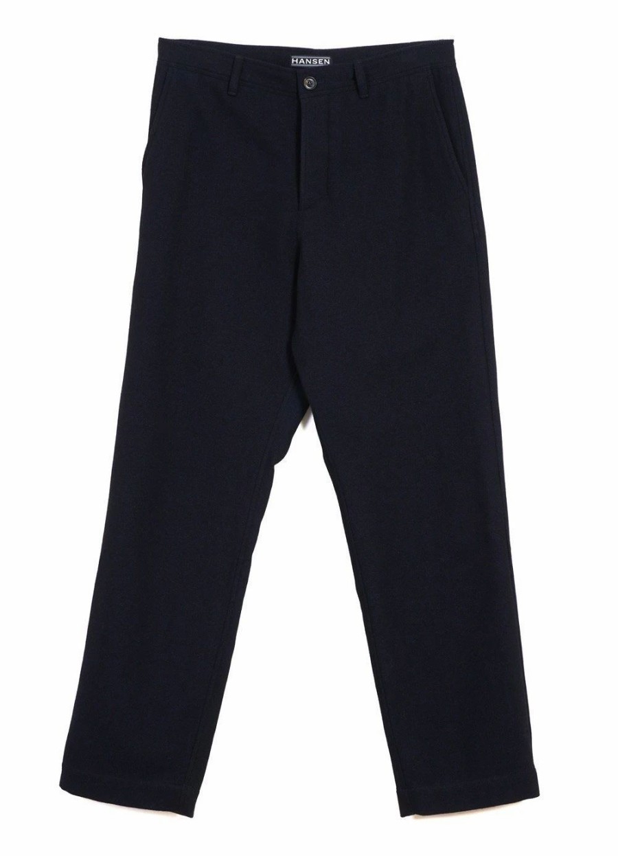 Bottoms * | Hansen Garments Ken | Wide Cut Trousers | Deep Indigo