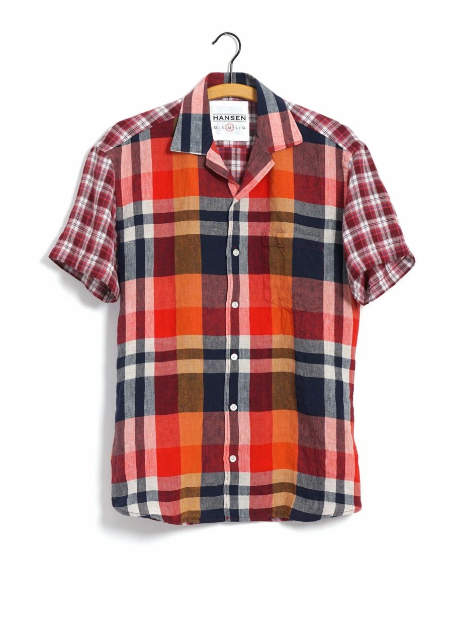 Tops * | Hansen Garments Jonny | Short Sleeve Shirt | Red Checks