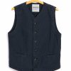 Tops * | Hansen Garments Kaj | Casual Waistcoat | Black Navy