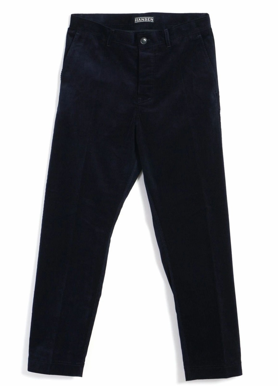 Bottoms * | Hansen Garments Ken | Wide Cut Trousers | Fluid Navy