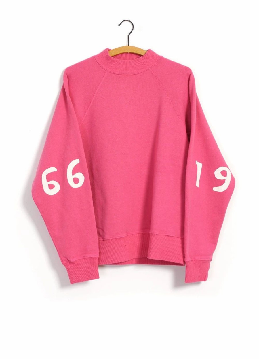 Tops * | Kapital 1966 Fleece | Raglan Mock Neck Sweater | Pink