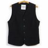 Tops * | Hansen Garments Daniel | Four Button Waistcoat | Black