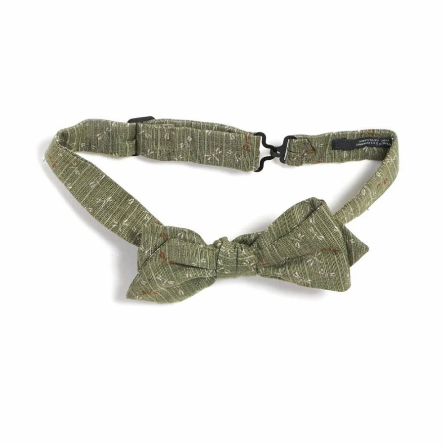 Accessories * | Kai D Bow Tie | Jacquard Dragon Fly | Green