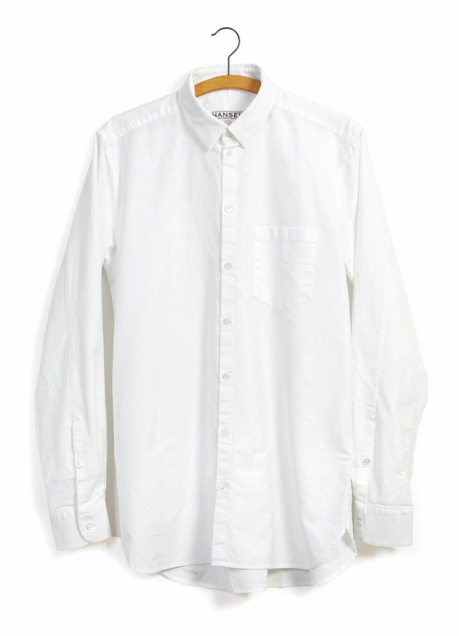 Tops * | Hansen Garments Haakon | Hidden Button Down Shirt | White