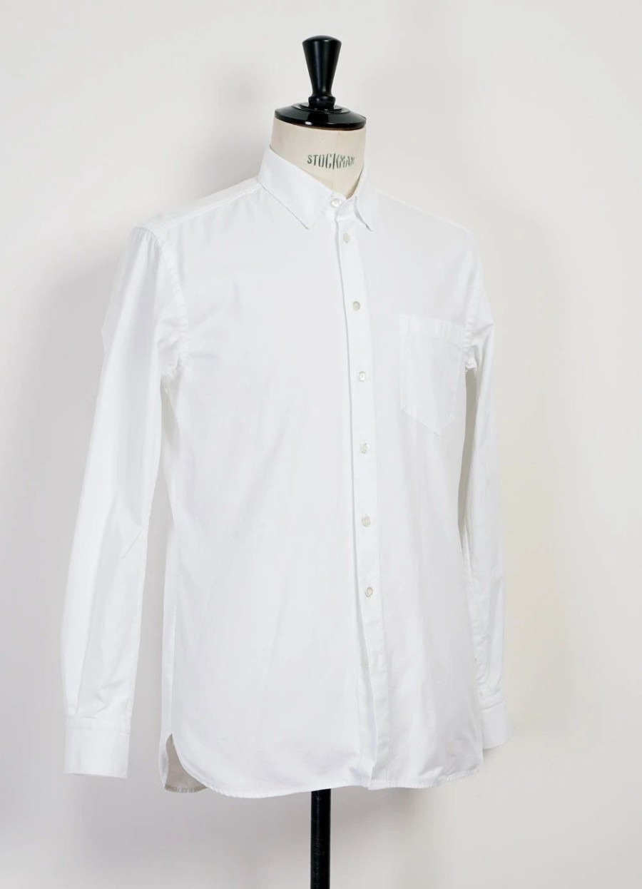 Tops * | Hansen Garments Haakon | Hidden Button Down Shirt | White