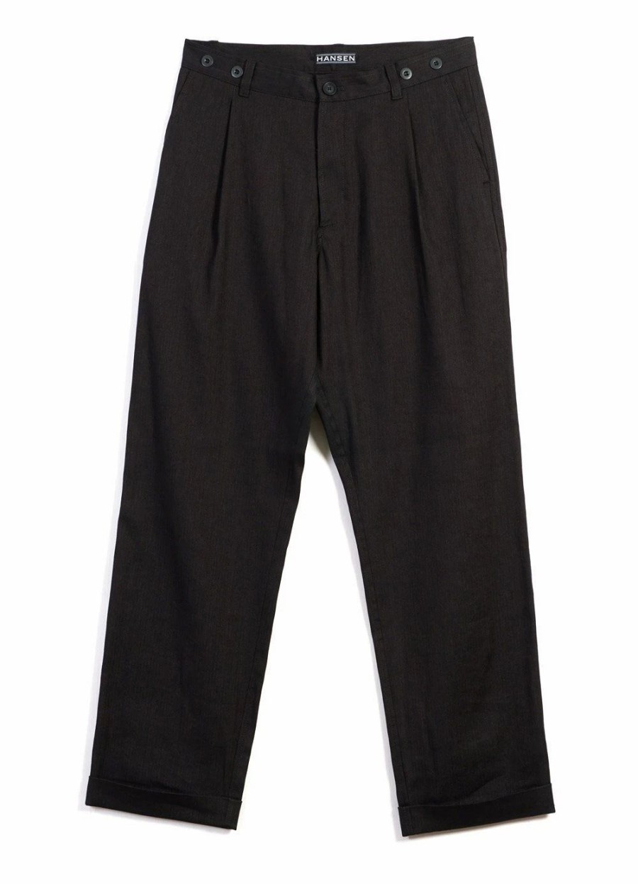 Bottoms * | Hansen Garments Sune | Pleated Wide Cut Trousers | Coffee Melange