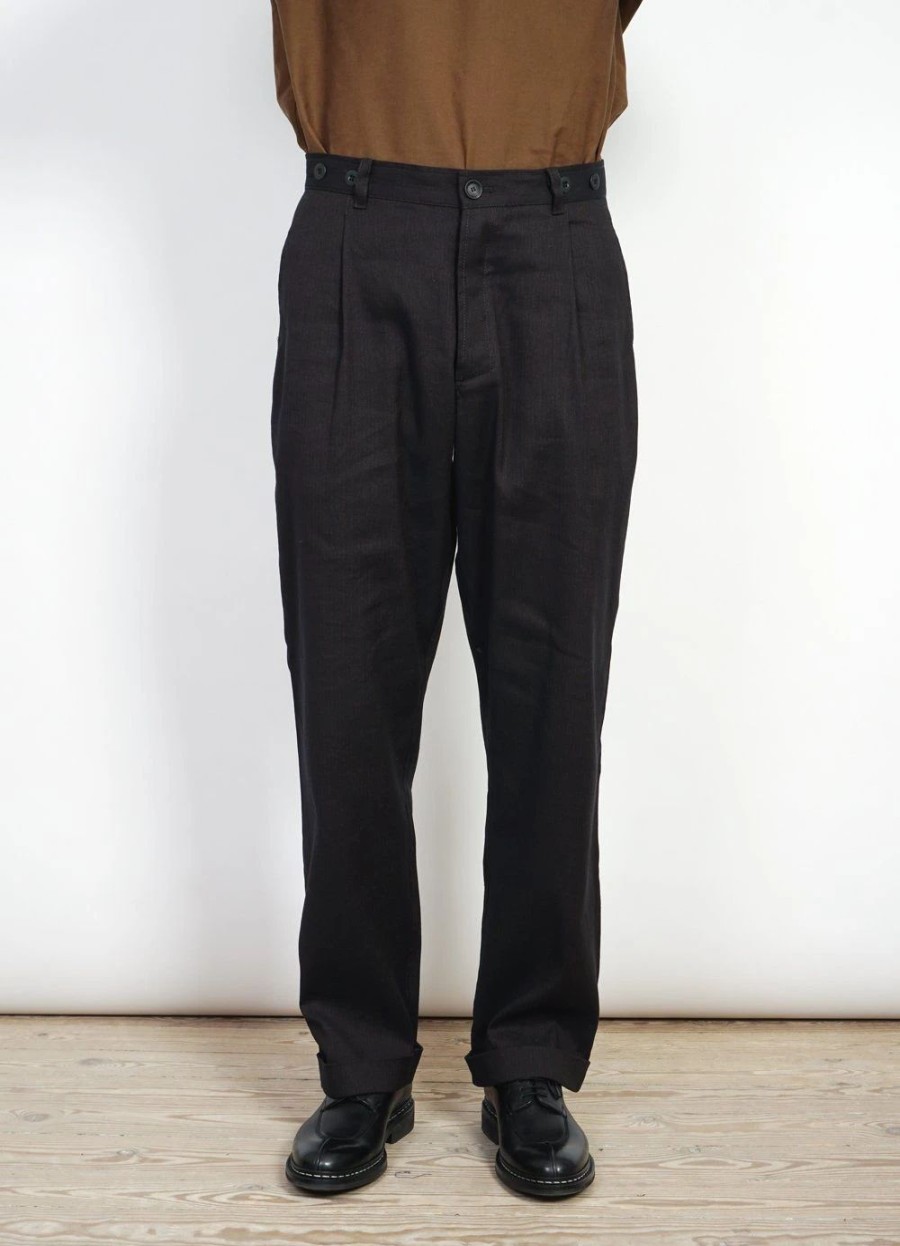 Bottoms * | Hansen Garments Sune | Pleated Wide Cut Trousers | Coffee Melange