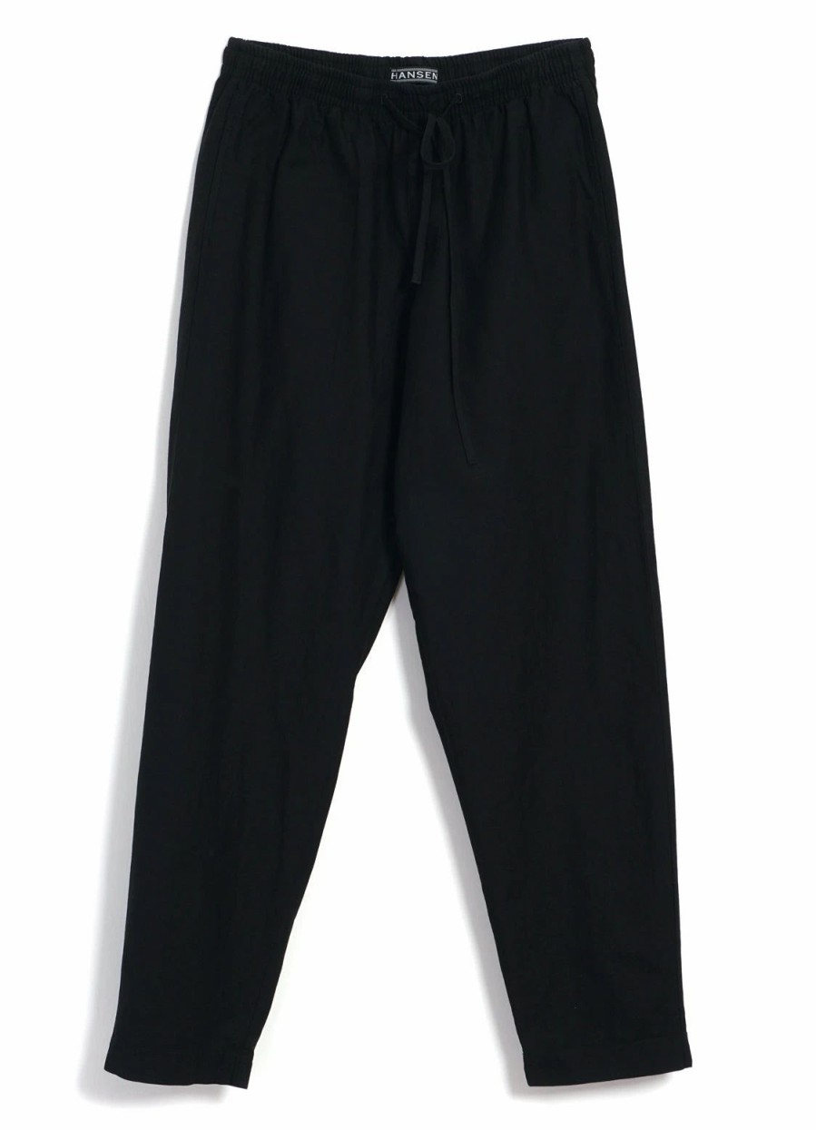 Bottoms * | Hansen Garments Jim | Casual Drawstring Trousers | Black