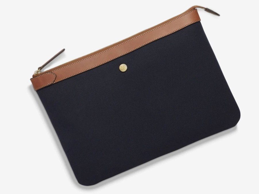 Accessories * | Mismo M/S Pouch Large | Midnight Blue/Cuoio