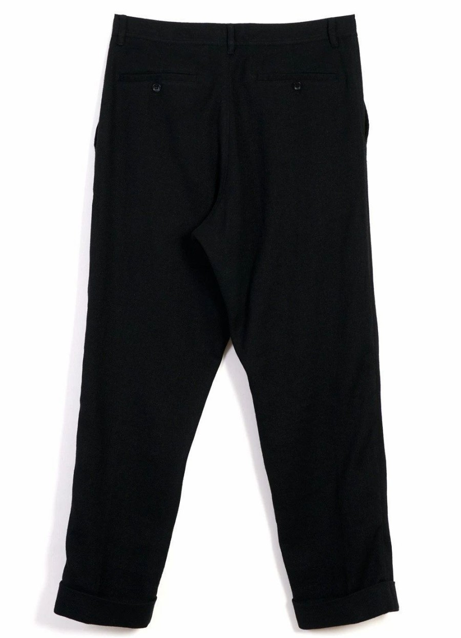 Bottoms * | Hansen Garments Sylvester | Double Pleated Trousers | Black