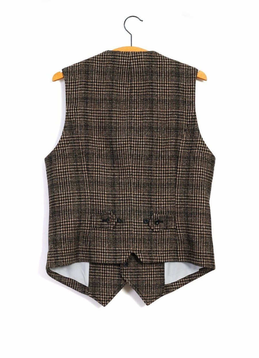 Tops * | Hansen Garments William | Lapel Waistcoat | Checkered