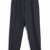 Bottoms * | Hansen Garments Sune | Pleated Wide Cut Trousers | Dark Blue