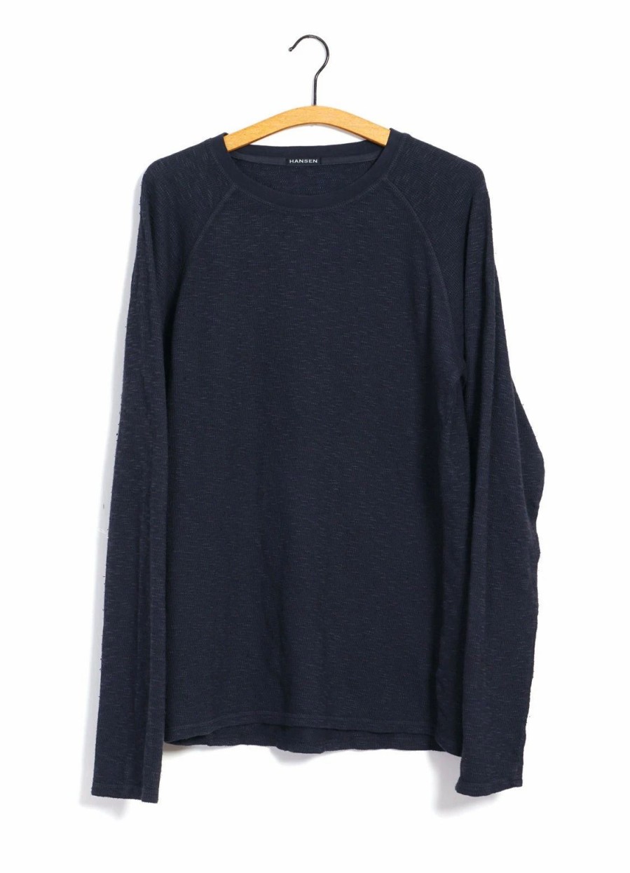 Tops * | Hansen Garments Felix | Raglan Long Sleeve T-Shirt | Indigo-Like