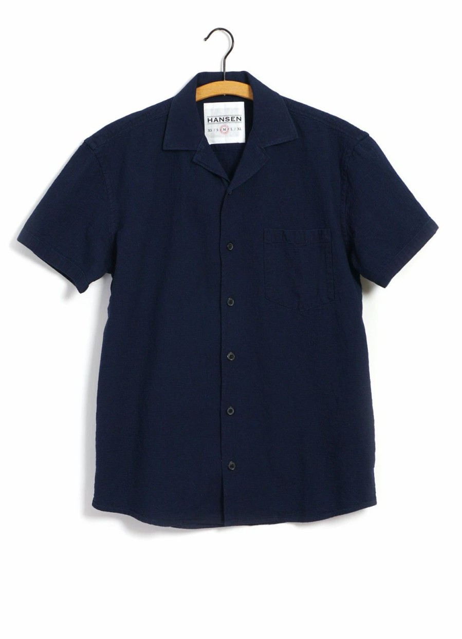 Tops * | Hansen Garments Jonny | Short Sleeve Shirt | Indigo