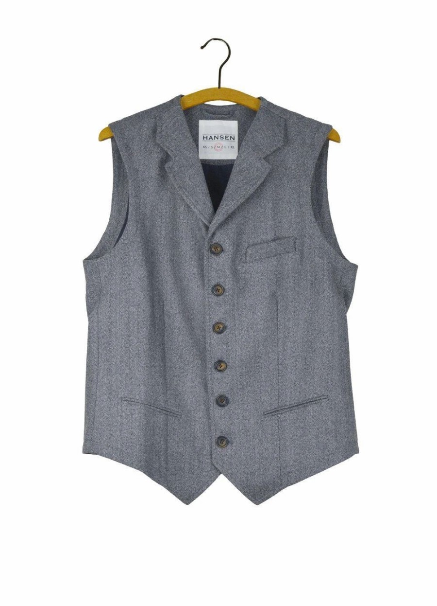 Tops * | Hansen Garments William | Classic Vest | Grey Melange