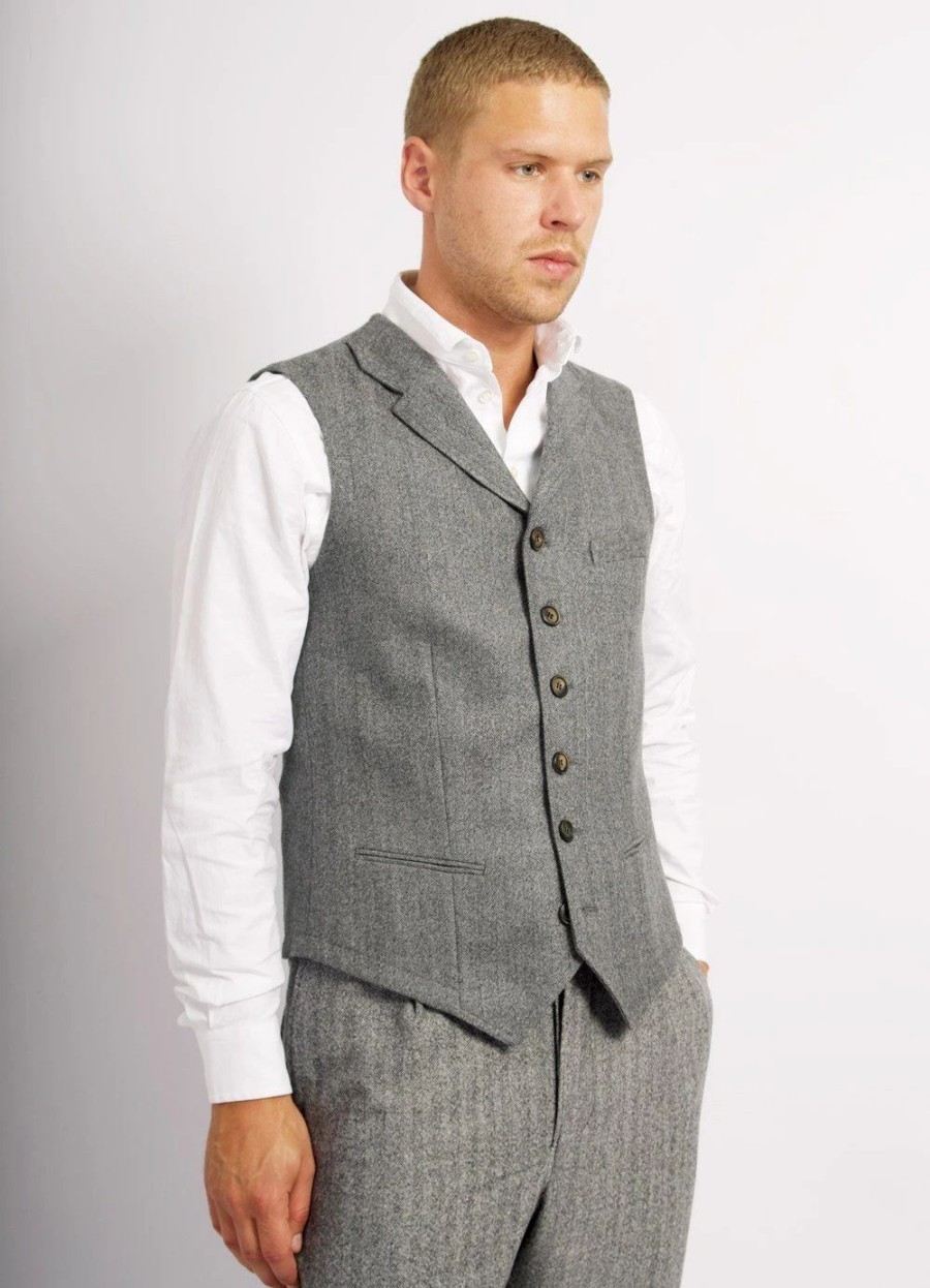 Tops * | Hansen Garments William | Classic Vest | Grey Melange