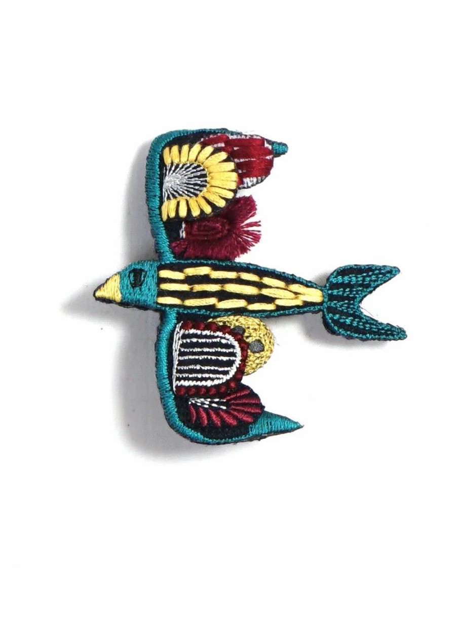 Accessories * | Kapital Swallow | 3D Embroidered Pin Badge | Turquoise