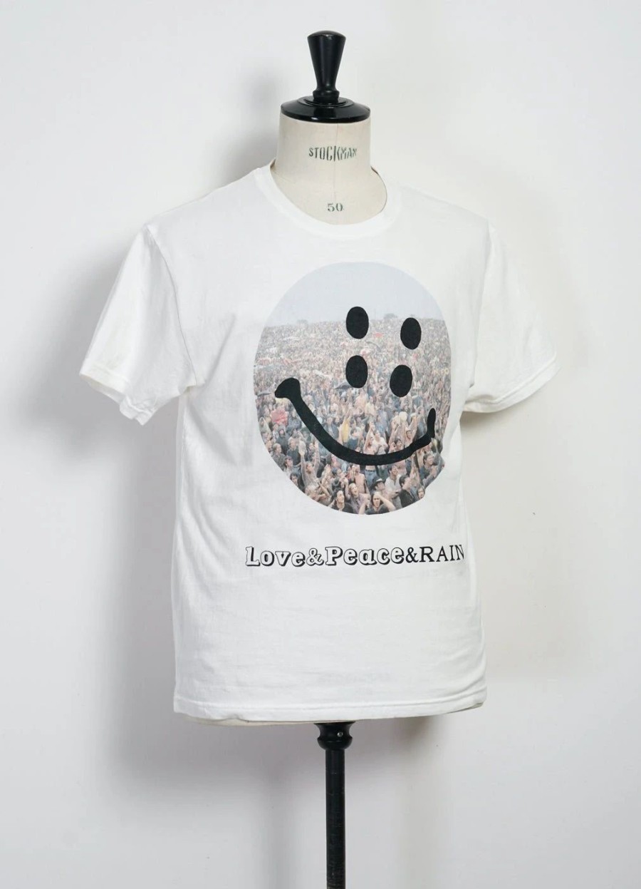 Tops * | Kapital Rain Fes Smile | 20/- Jersey Crew T | White