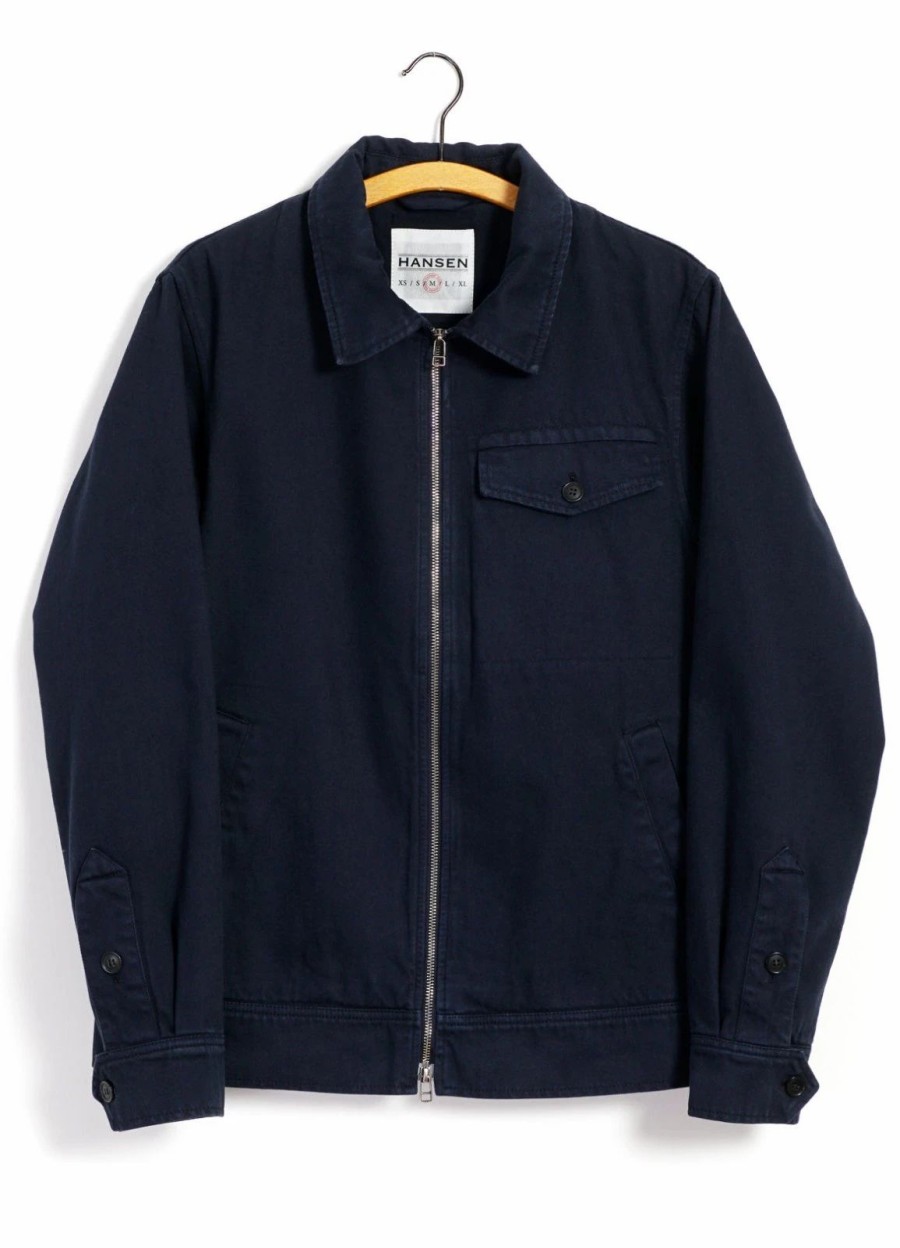 Tops * | Hansen Garments Jarle | Casual Zipper Jacket | Navy