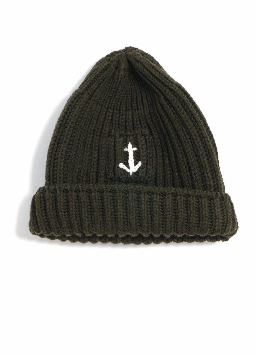 Accessories * | G.R.P Anchor Beanie | Merino Wool | Green