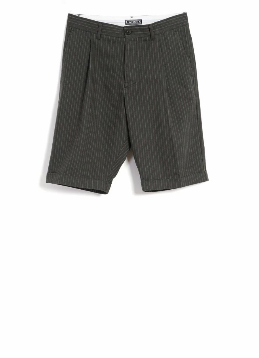 Bottoms * | Hansen Garments Birk | Single Pleated Shorts | Khaki Pin