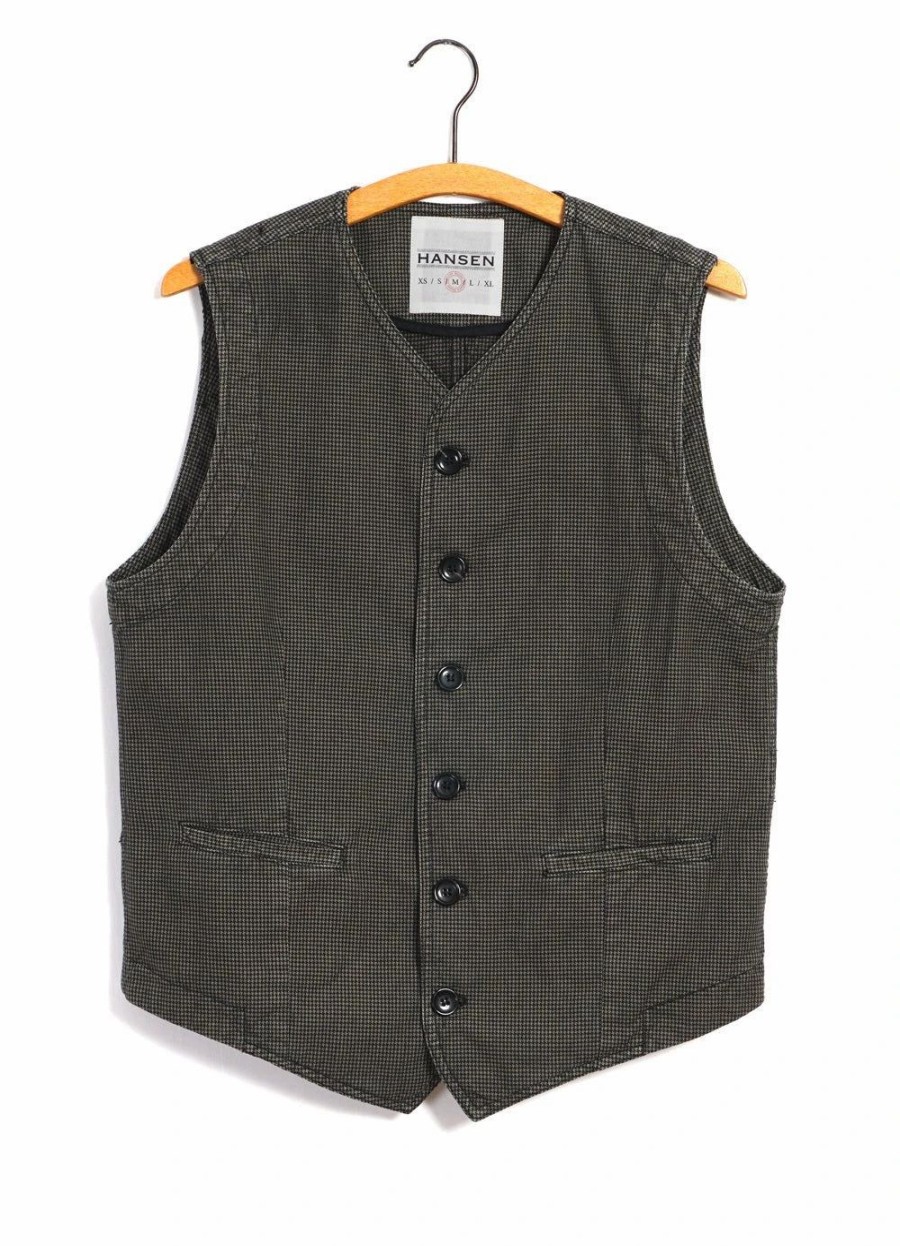 Tops * | Hansen Garments Kaj | Casual Waistcoat | Black Sand