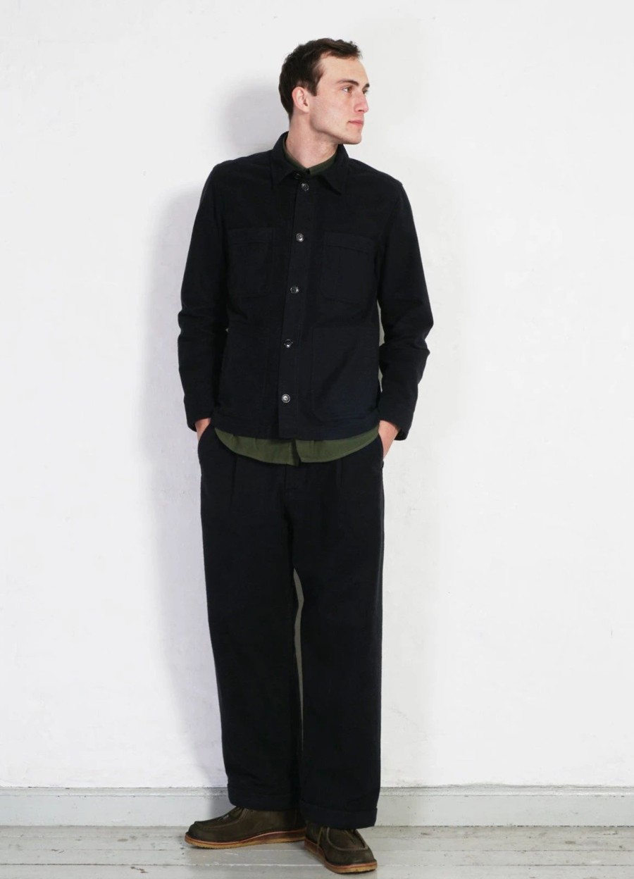 Tops * | Hansen Garments Bertram | Refined Work Jacket | Dark Bluegrey