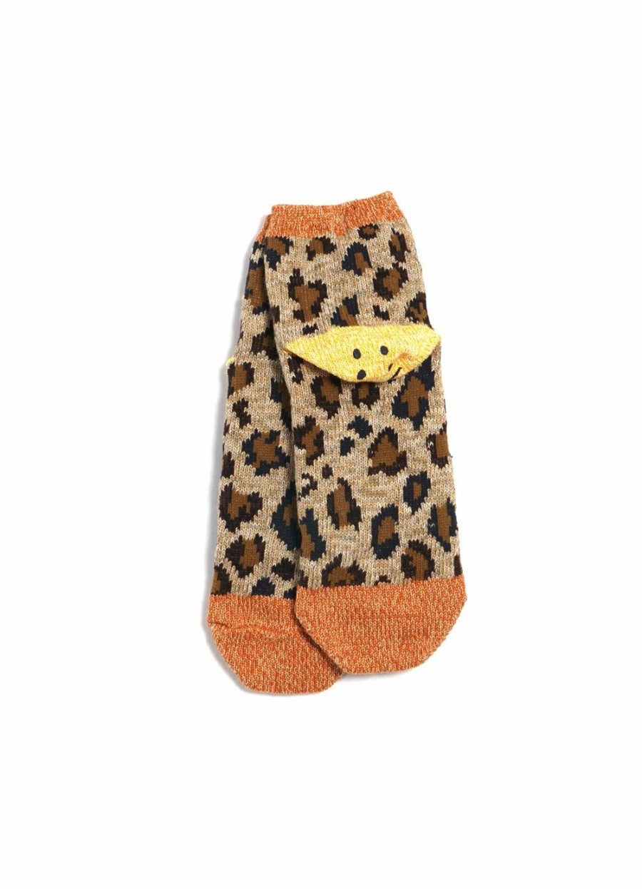 Accessories * | Kapital Leopard Socks | 84 Yarns Ankle Socks | Orange