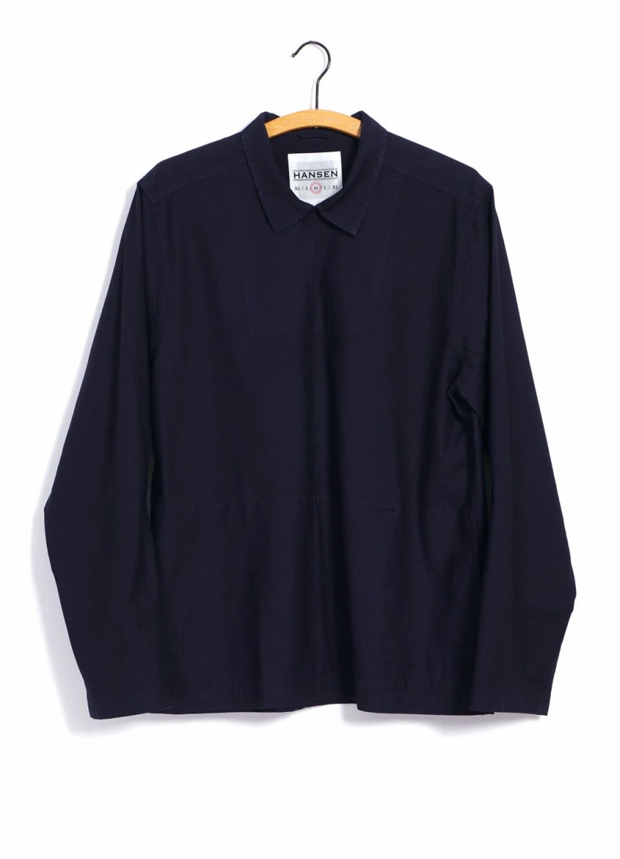 Tops * | Hansen Garments Magne | Casual Pull-On Shirt | Blue