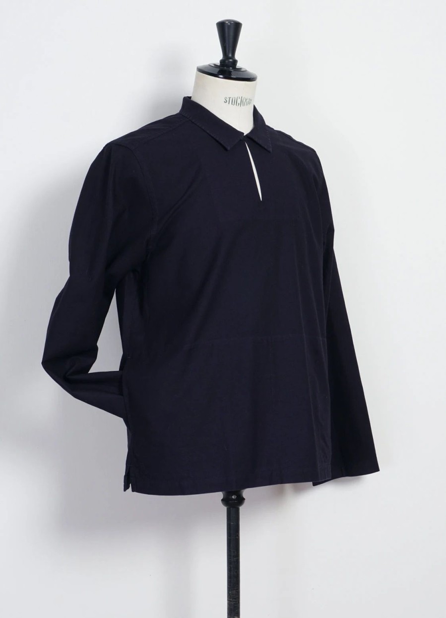 Tops * | Hansen Garments Magne | Casual Pull-On Shirt | Blue