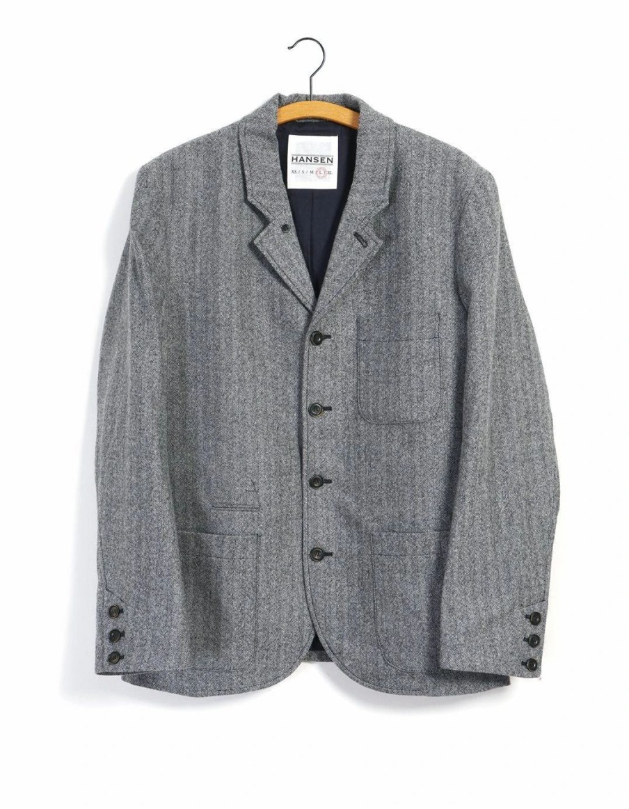 Tops * | Hansen Garments Anker | Classic Blazer | Grey Melange