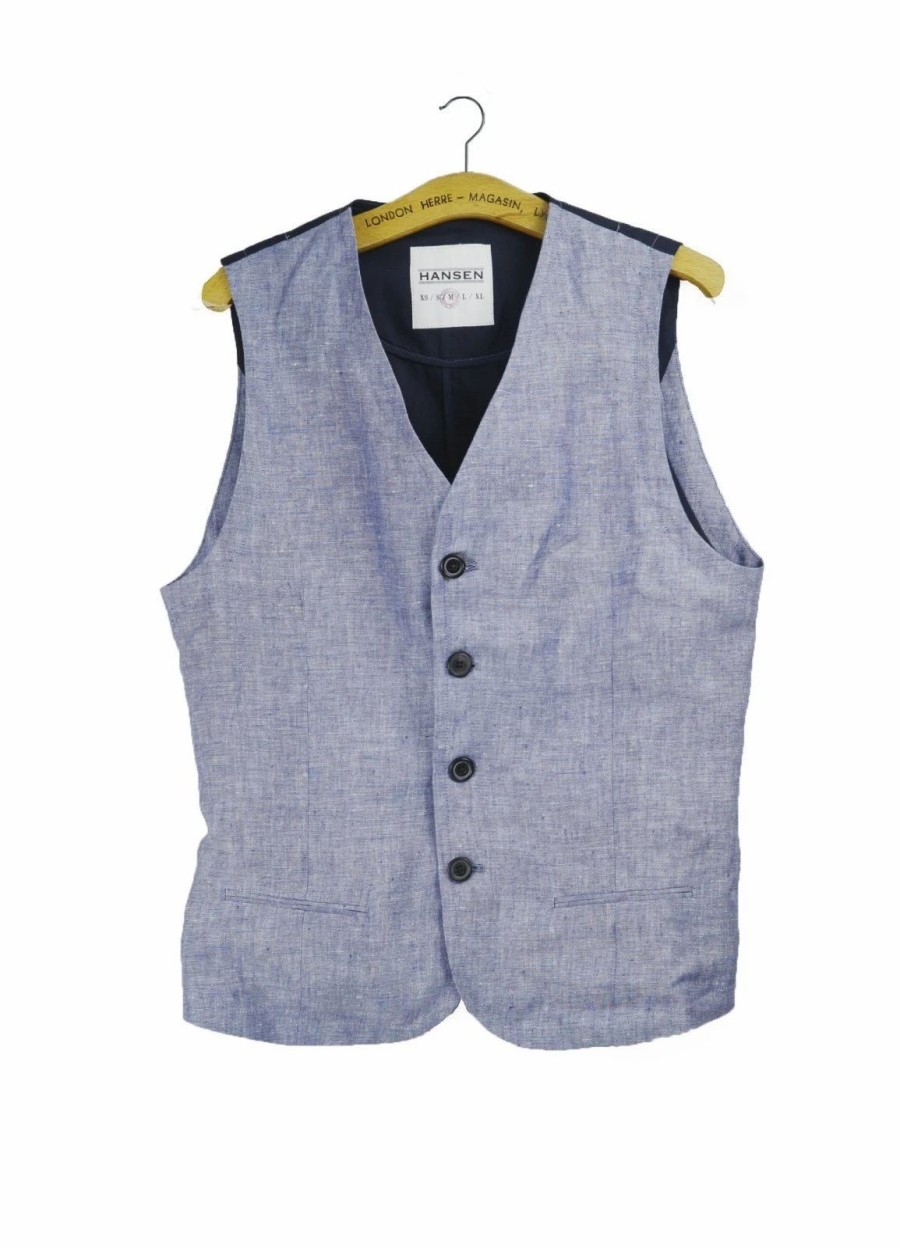 Tops * | Hansen Garments Daniel | Classic Casual Vest | Light Blue