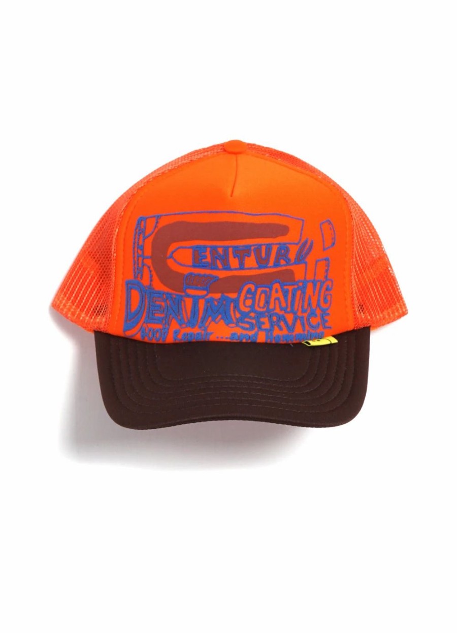 Accessories * | Kapital Century Denim Coating Service | Trucker Cap | Orange/Brown