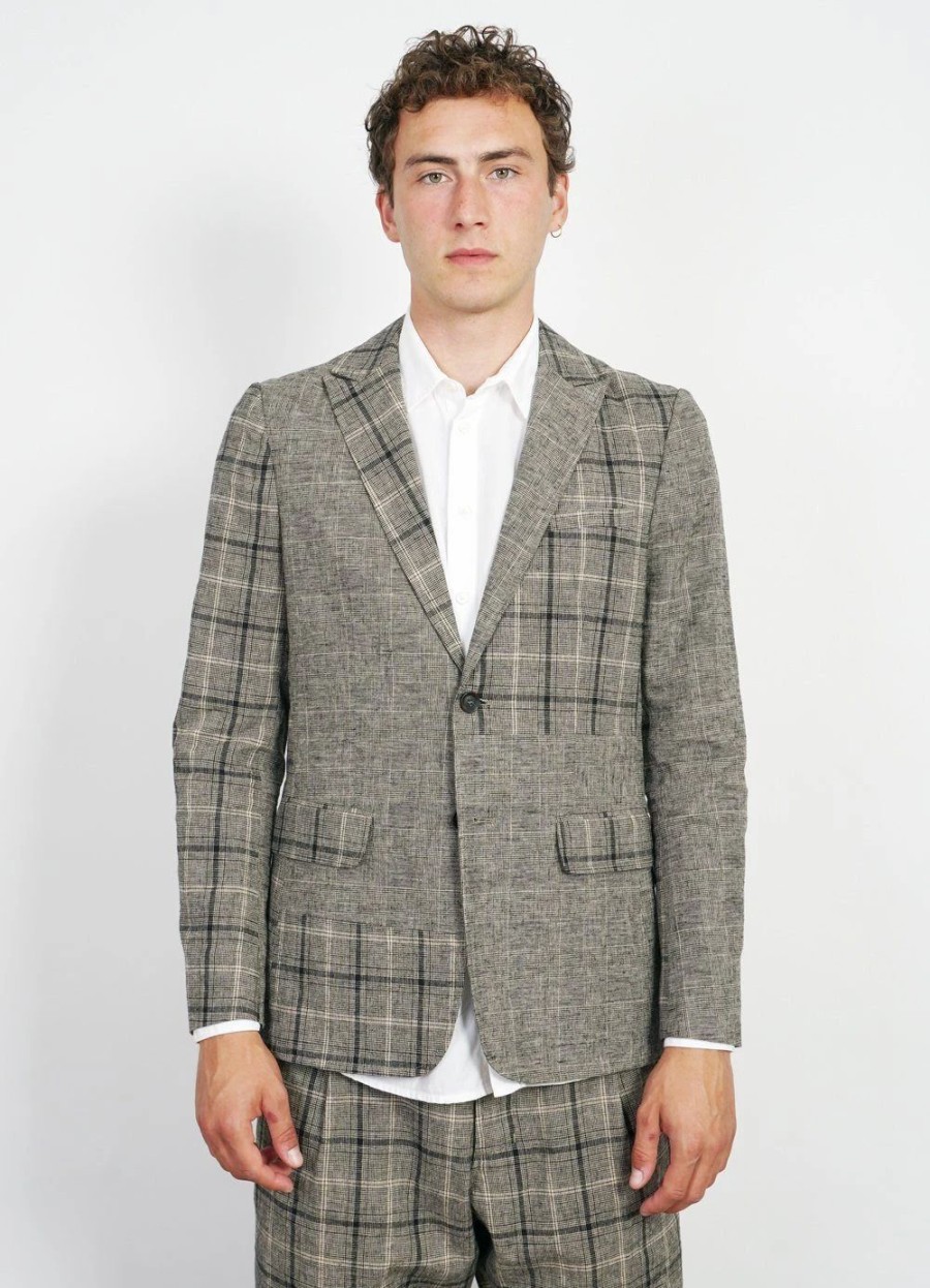 Tops * | Hansen Garments Christoffer | Two Button Blazer | Mixed Check