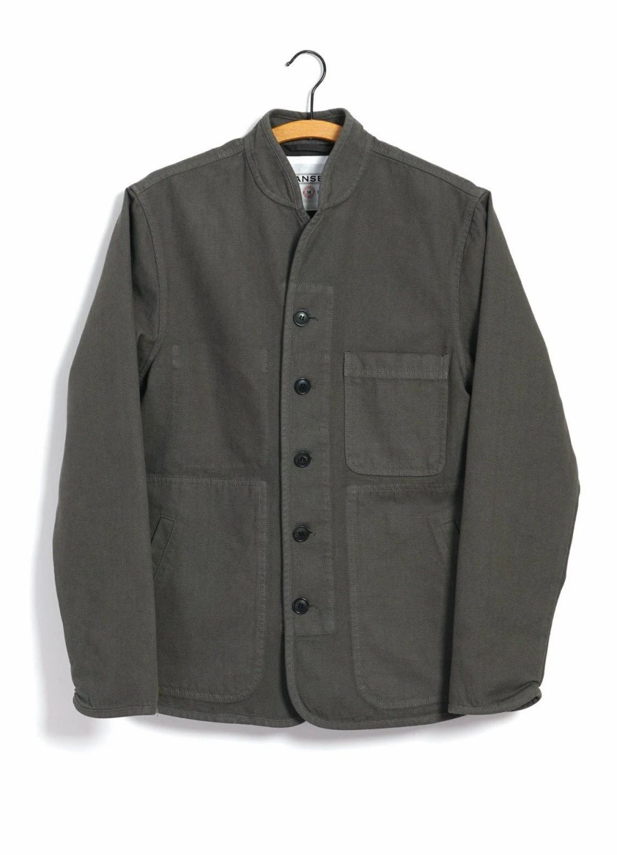 Tops * | Hansen Garments Erling | Refined Work Jacket | Green Grey