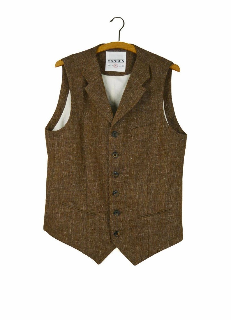 Tops * | Hansen Garments William | Classic Casual Vest | Cognac