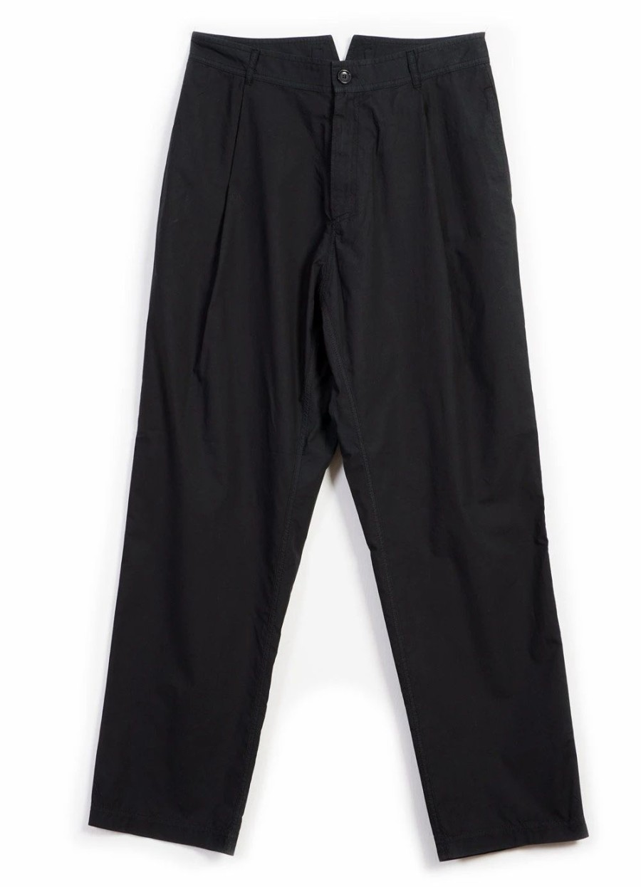 Bottoms * | Hansen Garments Eigil | Light Wide Cut Summer Trousers | Black