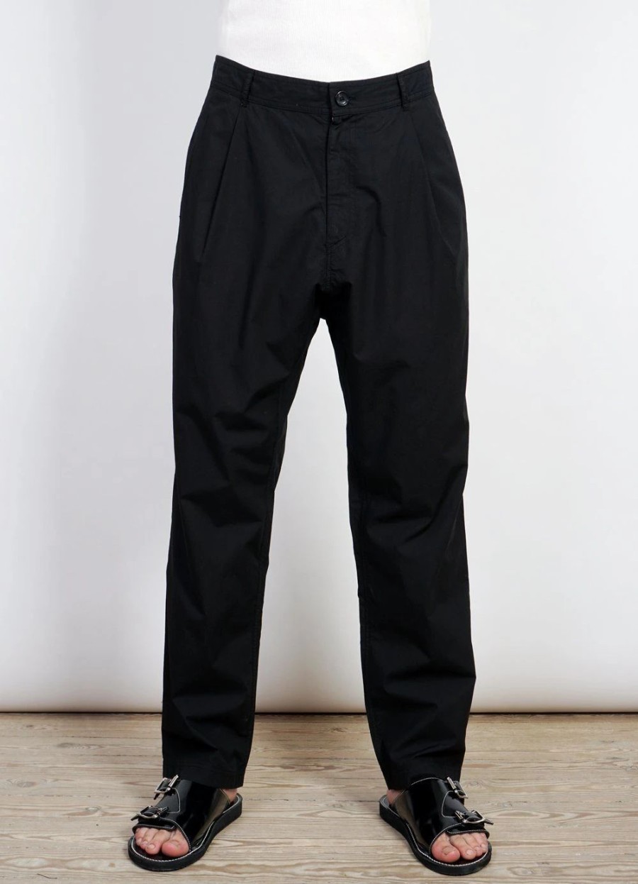 Bottoms * | Hansen Garments Eigil | Light Wide Cut Summer Trousers | Black