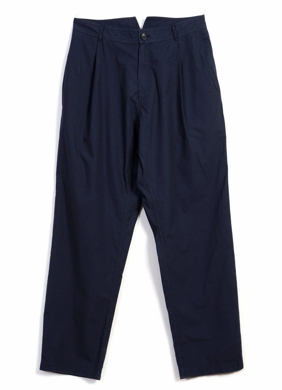 Bottoms * | Hansen Garments Eigil | Light Wide Cut Summer Trousers | Navy