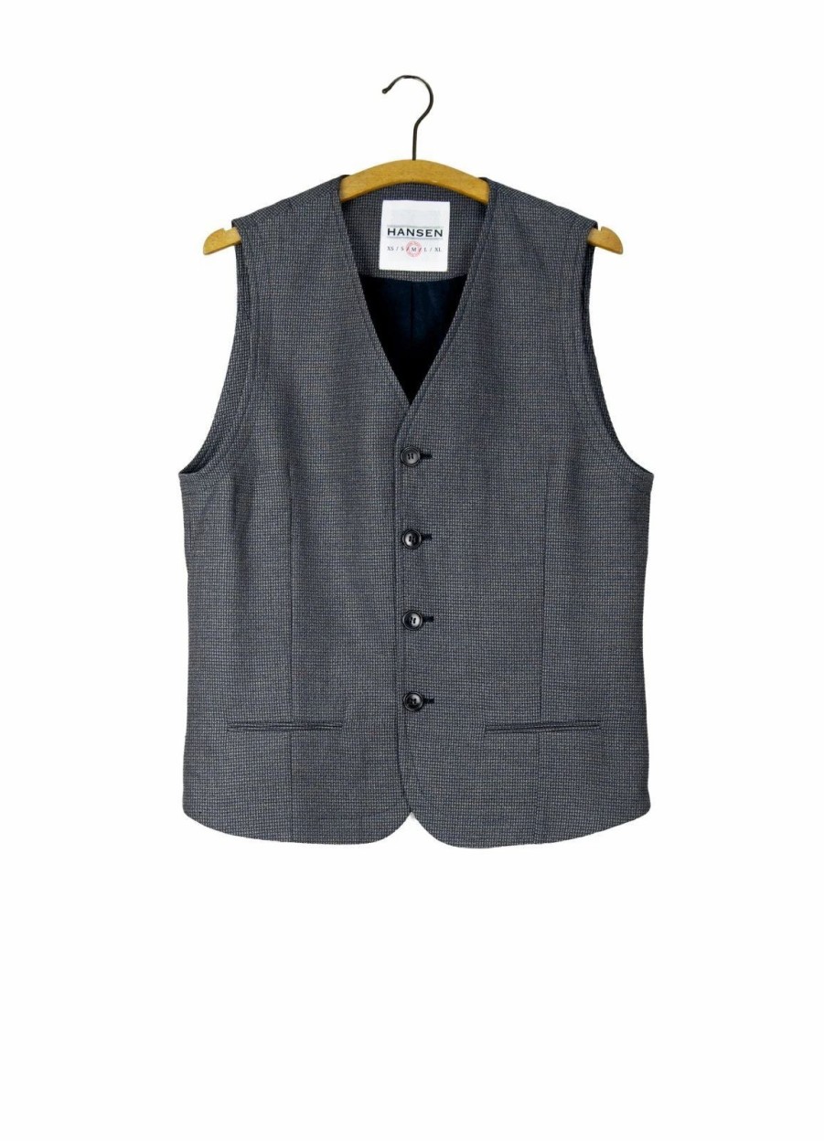 Tops * | Hansen Garments Daniel | Classic Casual Vest | Indigo Grey