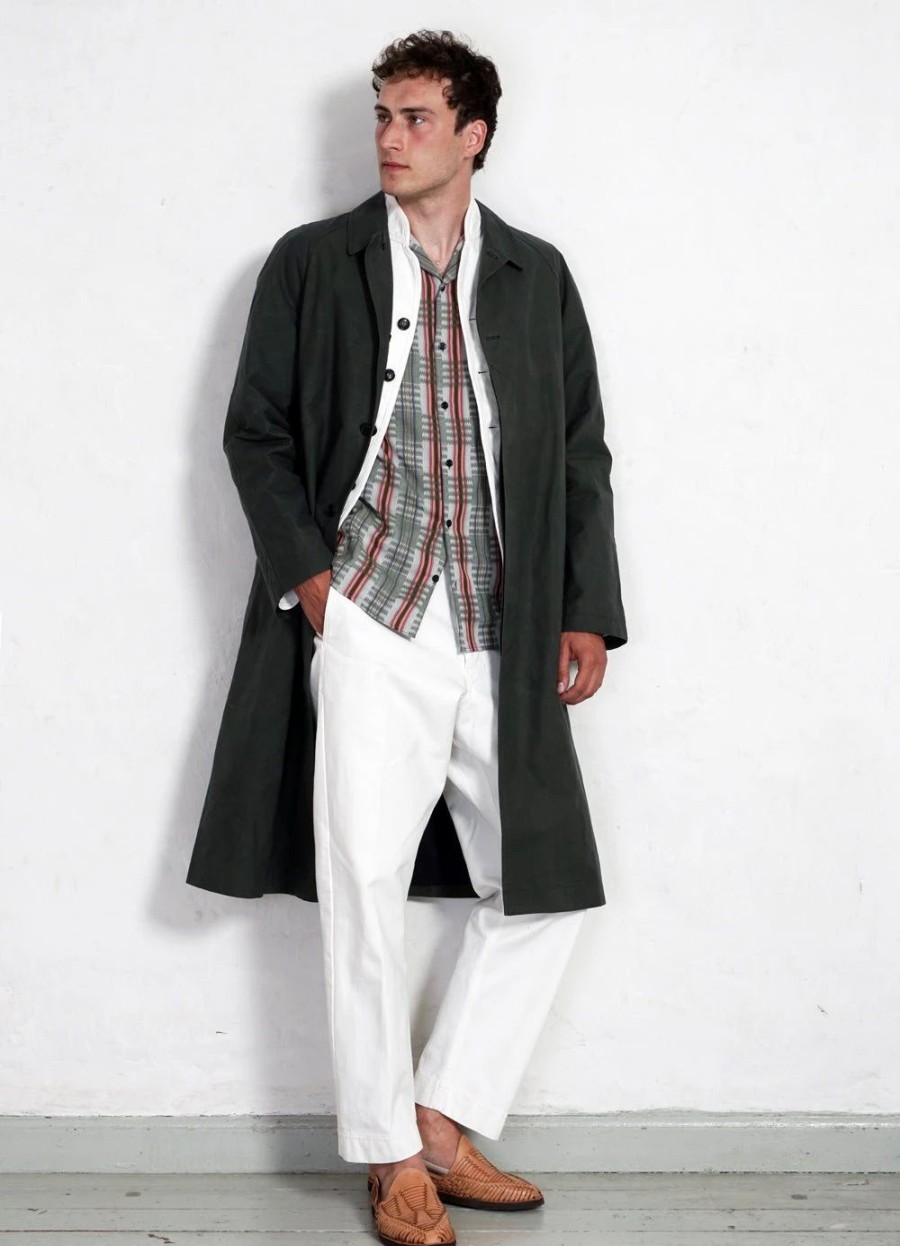 Tops * | Hansen Garments Morten | Long Windbreaker Coat | Dark Sage