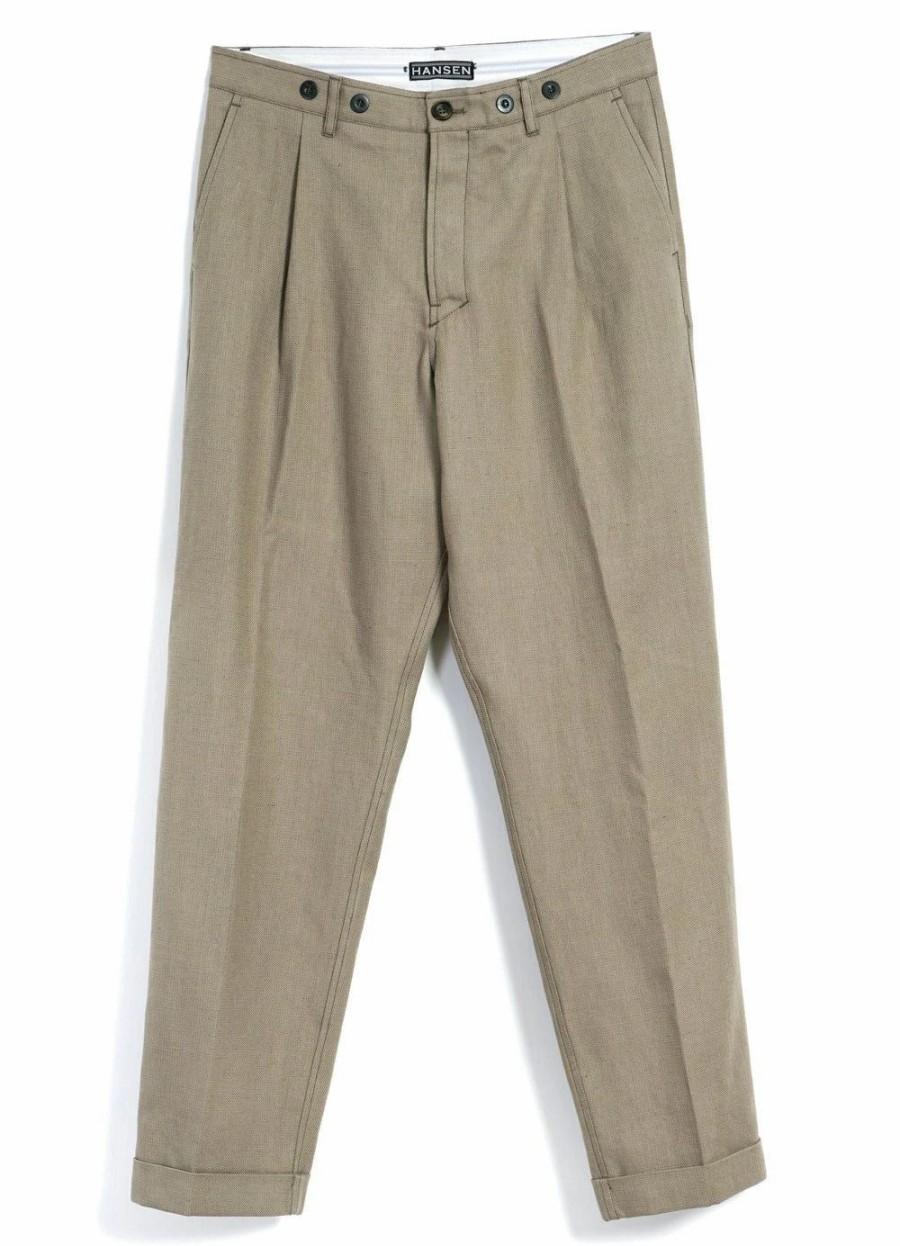 Bottoms * | Hansen Garments Sune | Pleated Wide Cut Trousers | Bay Leaf