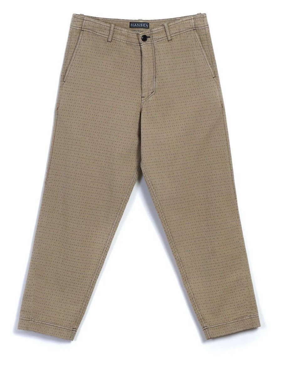 Bottoms * | Hansen Garments Trygve | Wide Cut Cropped Trousers | Beige