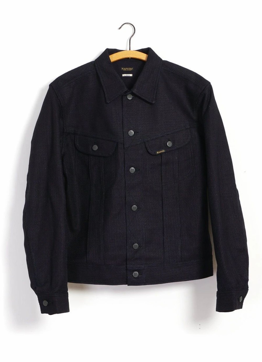 Tops * | Kapital Century Denim | Long Westerner Jacket | Indigo