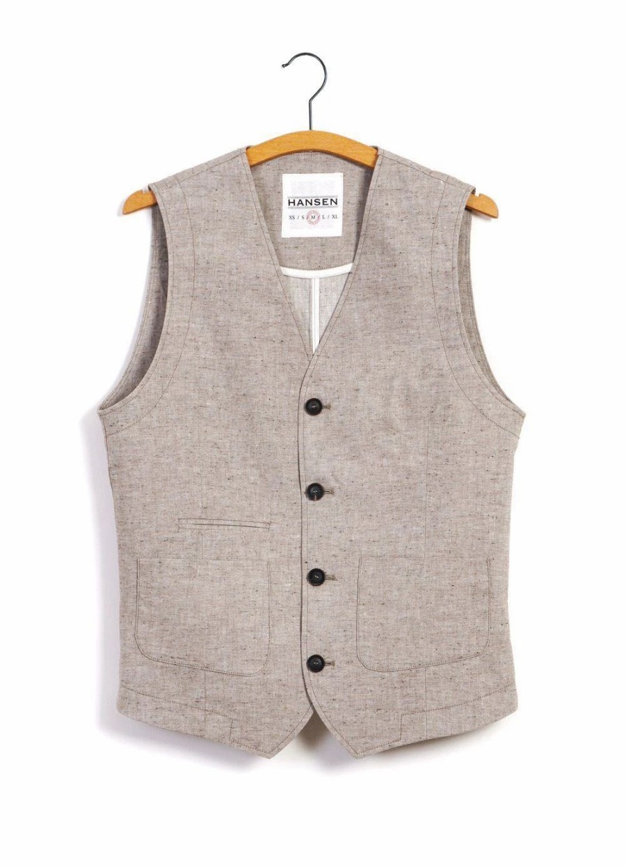 Tops * | Hansen Garments Halfdan | Classic Waistcoat | Beach