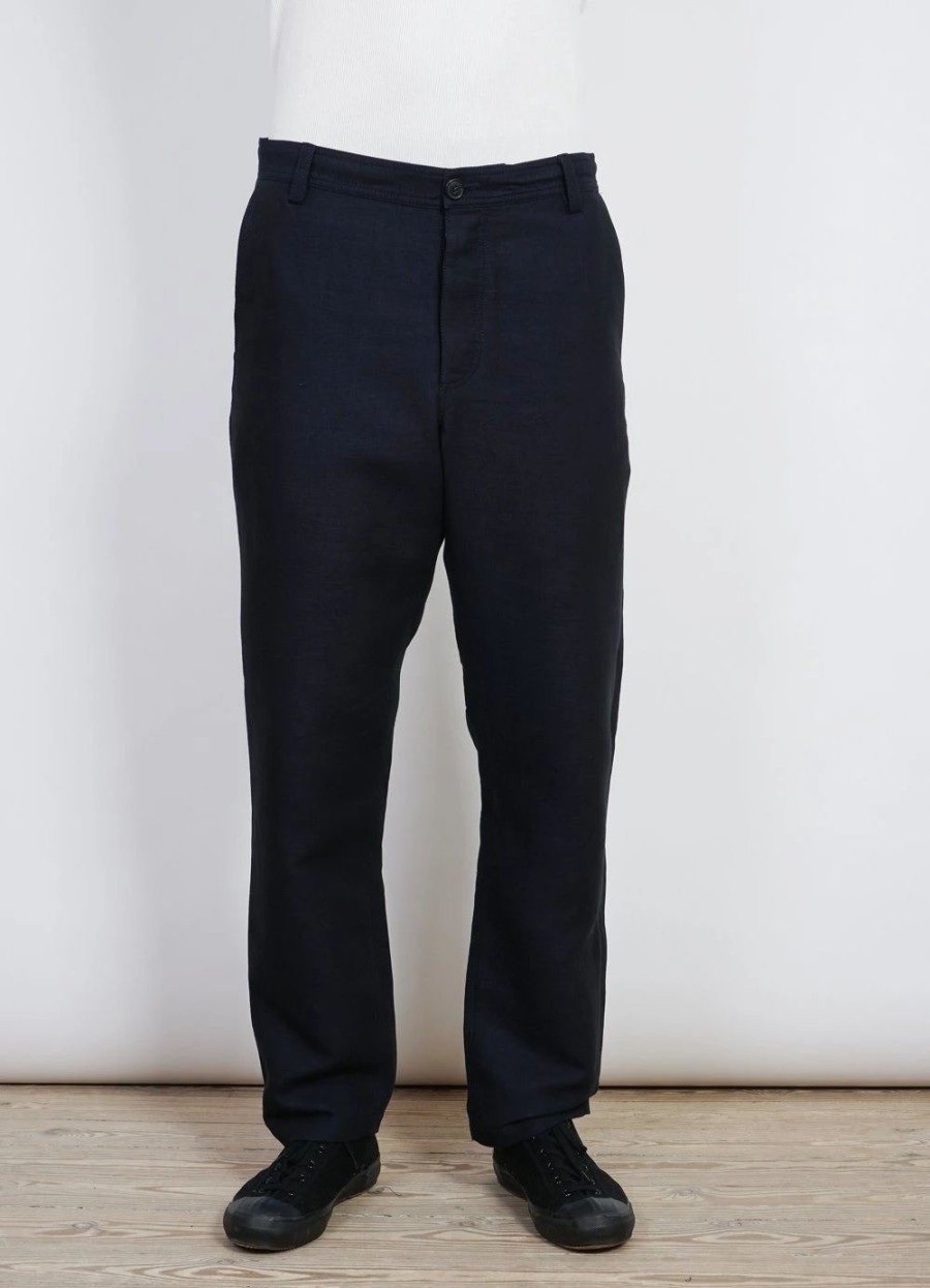 Bottoms * | Hansen Garments Ken | Wide Cut Trousers| 3-Tone Blue