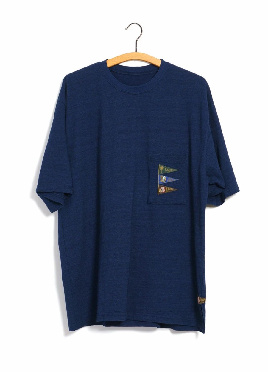 Tops * | Kapital 4 Flags | Jersey Pennant T | Indigo